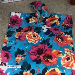 Floral Hooded Poncho style blanket
